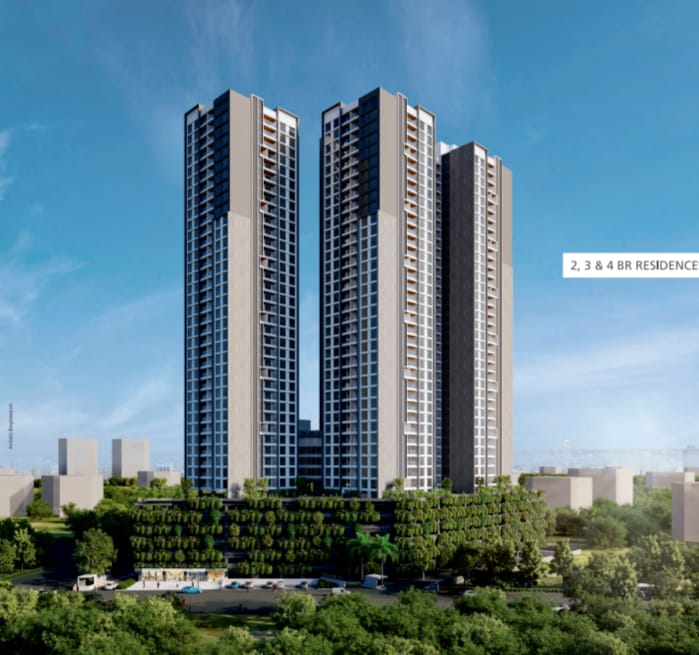 Modern high-rise towers of Blue Ridge 41 Ridge; premium residential property for sale in Hinjewadi Phase 1 IT Park with eco-friendly amenities.