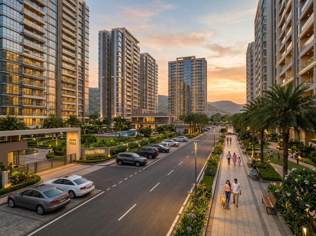 Luxury gated community in Baner-Balewadi area of West Pune with high-end amenities and scenic hill views for 2026 homebuyers