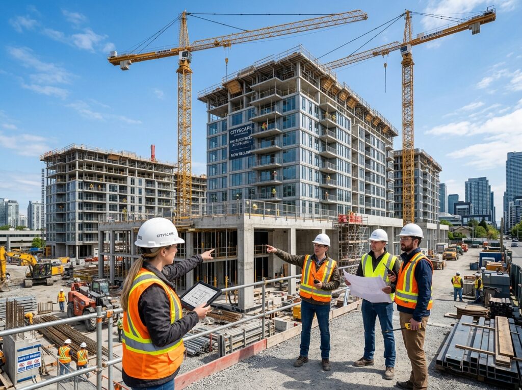 Habitation Oracle experts conducting a technical property evaluation and construction quality audit at a project site in West Pune.